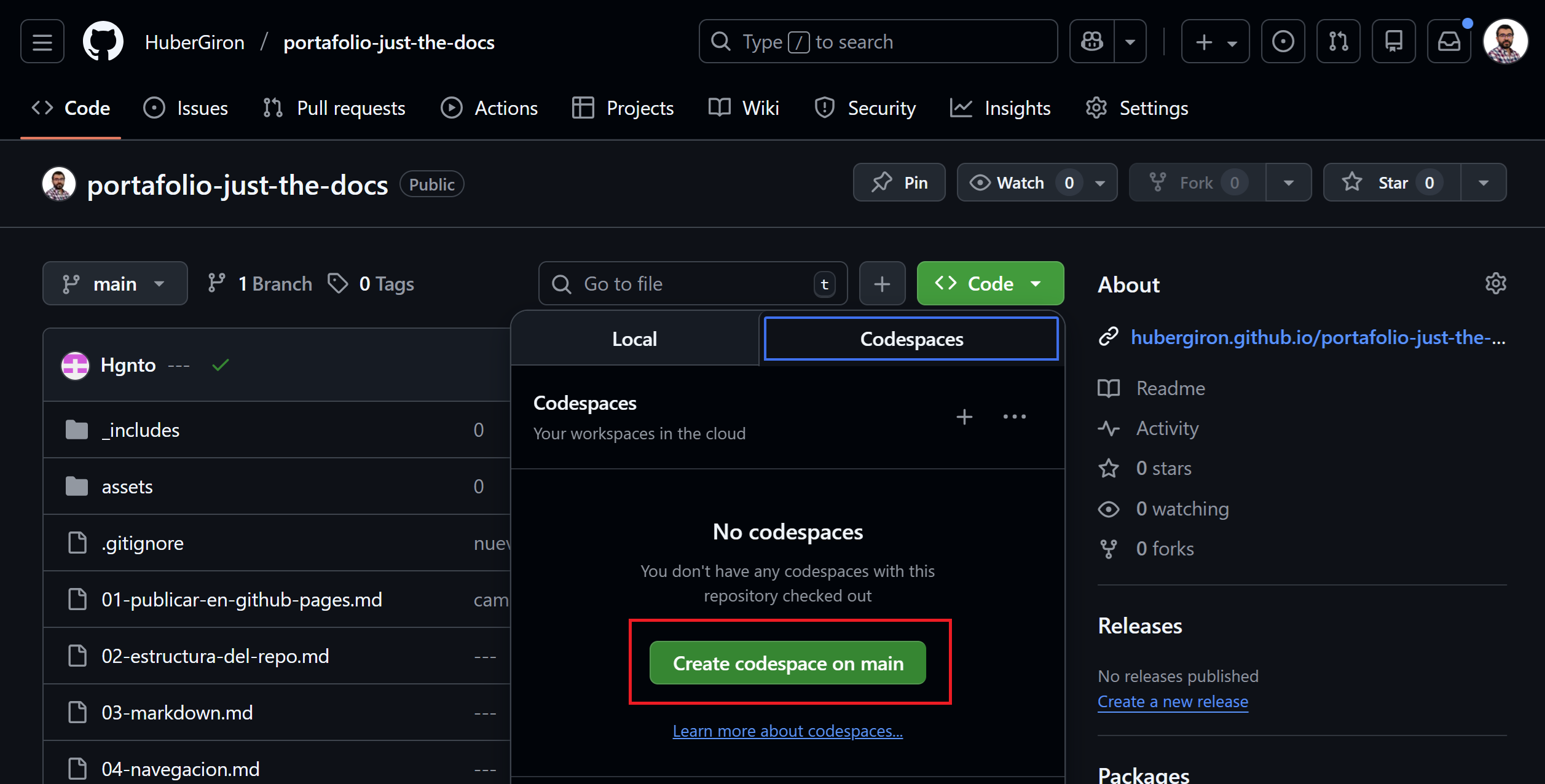 Publicar en GitHub Pages | Wearable